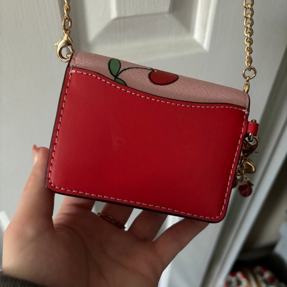 COACH CHERRY Heart Wallet ON A CHAIN ๐ - Picture 7 of 8